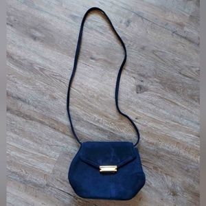 VINTAGE -FRENCHY OF CALIFORNIA NAVY BLUE SUEDE PURSE